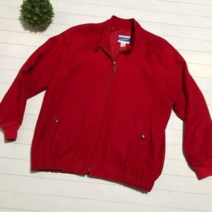 Pendleton Bright Red 00% Wool Bomber Jacket Coat Women’s Size Large
